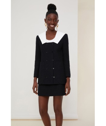 Sailor collar cotton tweed jacket vous aussi creer 