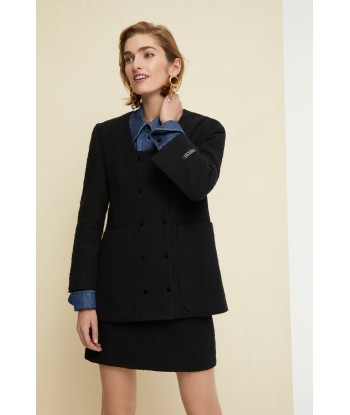 Sailor collar cotton tweed jacket vous aussi creer 