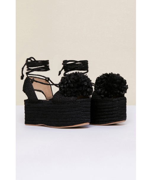 Pompom platform espadrilles la livraison gratuite