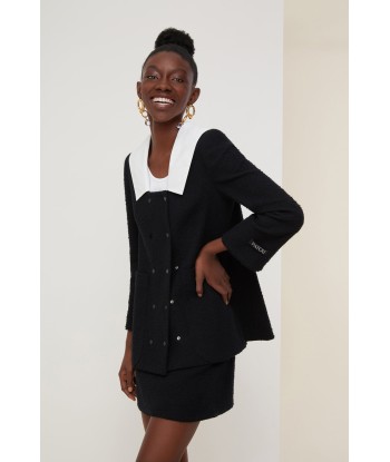 Sailor collar cotton tweed jacket vous aussi creer 