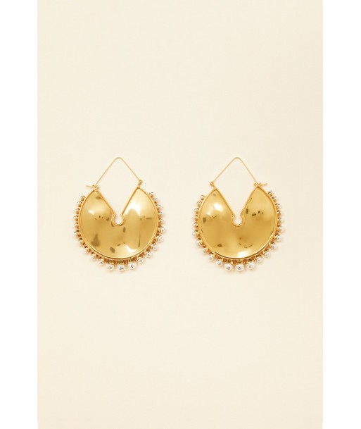 Circular brass and pearl earrings 50% de réduction en Octobre 2024