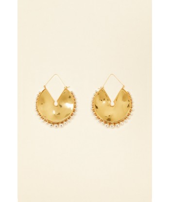 Circular brass and pearl earrings 50% de réduction en Octobre 2024