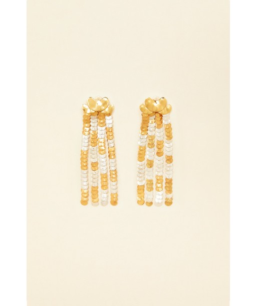 Two-tone brass pendant earrings Profitez des Offres !