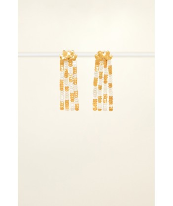 Two-tone brass pendant earrings Profitez des Offres !