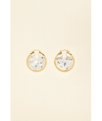 Hammered brass hoop earrings de pas cher