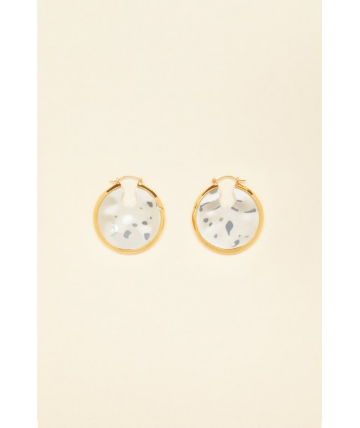 Hammered brass hoop earrings de pas cher