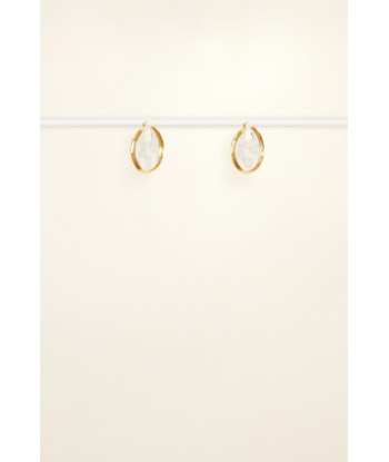 Hammered brass hoop earrings de pas cher