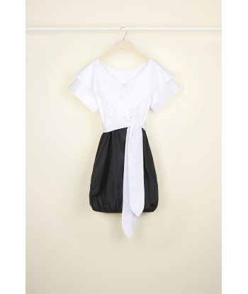 Two-tone cotton and faille bubble dress solde