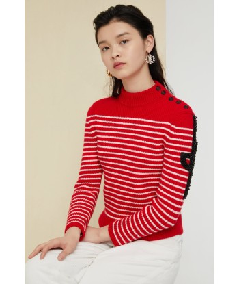 Iconic jewelled Breton jumper de pas cher