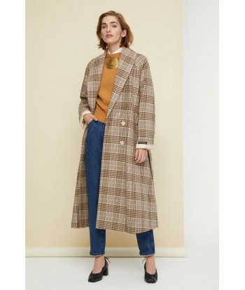 Tartan gabardine trenchcoat rembourrage situé sous