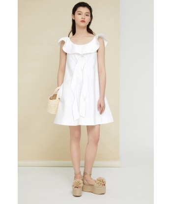 Frilly herringbone cotton minidress pas cher chine