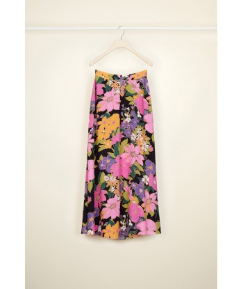 Printed crepe midi skirt rembourrage situé sous