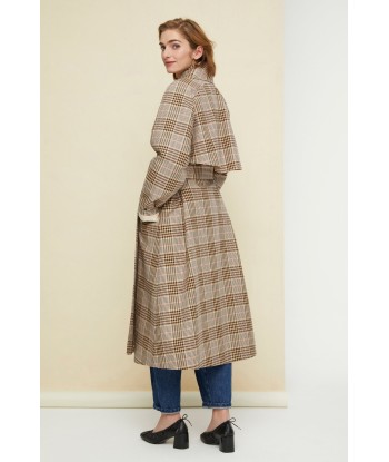 Tartan gabardine trenchcoat rembourrage situé sous