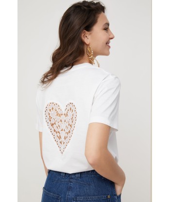 Heart cut-out organic cotton tee Les êtres humains sont 