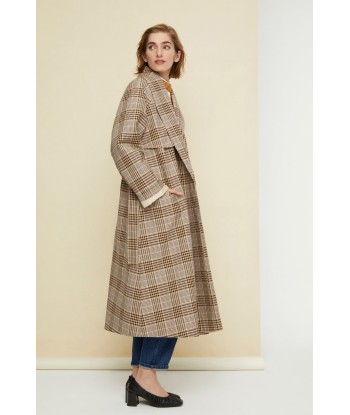 Tartan gabardine trenchcoat rembourrage situé sous