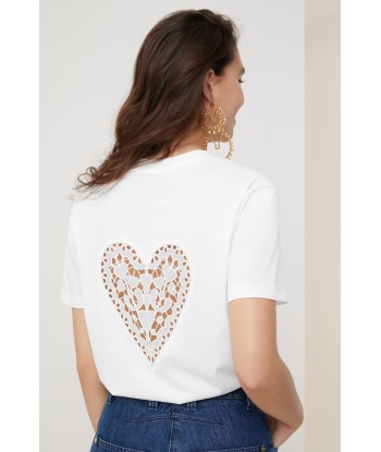 Heart cut-out organic cotton tee Les êtres humains sont 