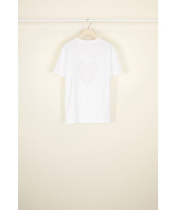 Heart cut-out organic cotton tee Les êtres humains sont 