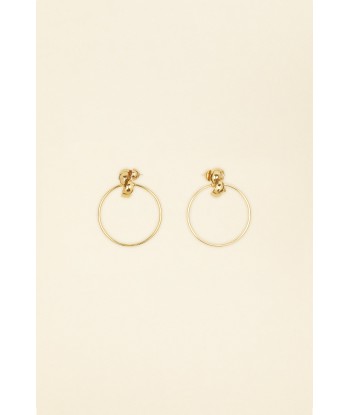 Mandarine brass stud hoop earrings rembourrage situé sous