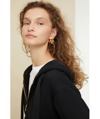 Mandarine brass stud hoop earrings rembourrage situé sous