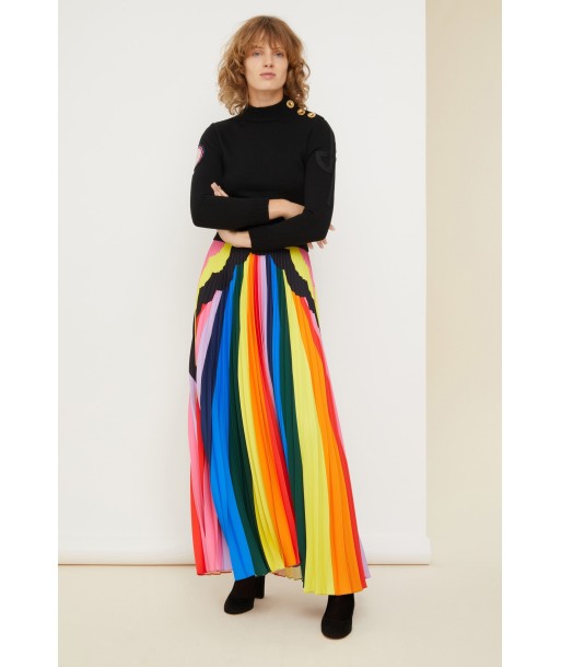 Psychedelic pleated maxi skirt Les êtres humains sont 