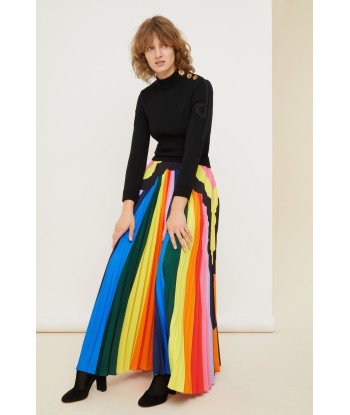 Psychedelic pleated maxi skirt Les êtres humains sont 