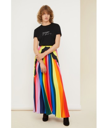 Psychedelic pleated maxi skirt Les êtres humains sont 