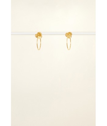 Mandarine brass stud hoop earrings rembourrage situé sous