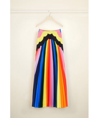 Psychedelic pleated maxi skirt Les êtres humains sont 