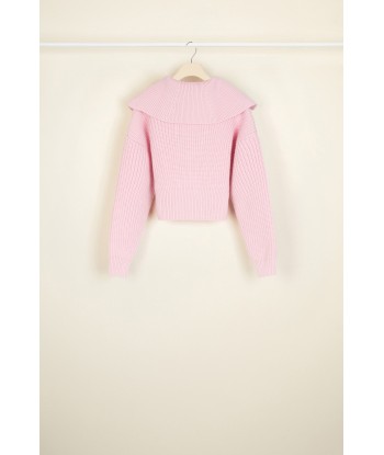 Zip-up sailor collar wool jumper outlet