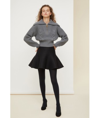 Zip-up sailor collar wool jumper outlet