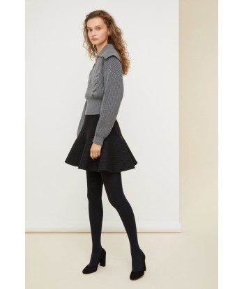 Zip-up sailor collar wool jumper outlet