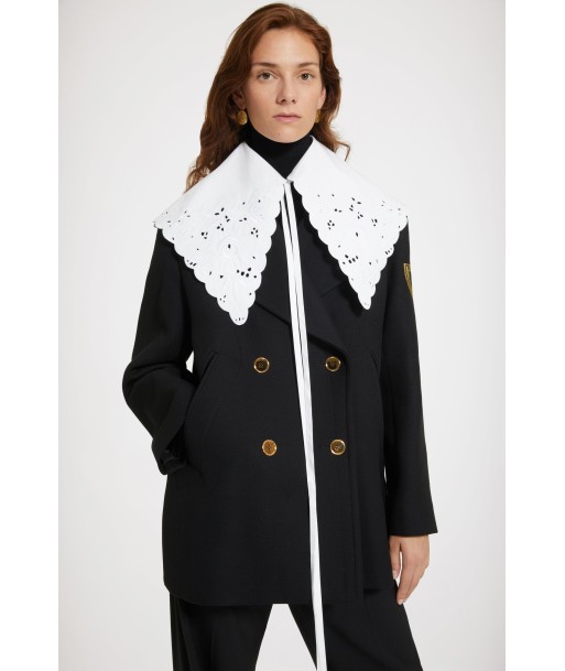 Embroidered poplin collar hantent personnes