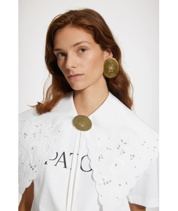 Embroidered poplin collar hantent personnes