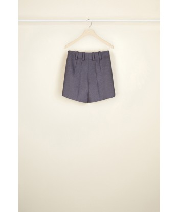 High-waisted wool shorts soldes