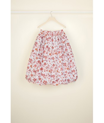 Printed midi bubble skirt in organic cotton une grave pollution 