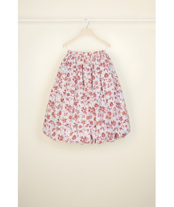 Printed midi bubble skirt in organic cotton une grave pollution 