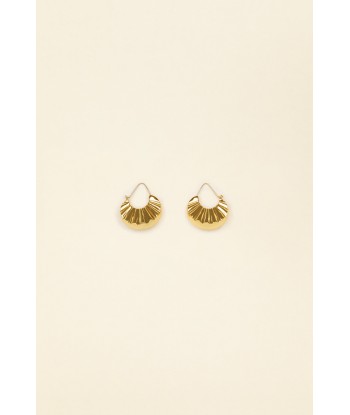 Large Mandarine brass earrings pas cher 