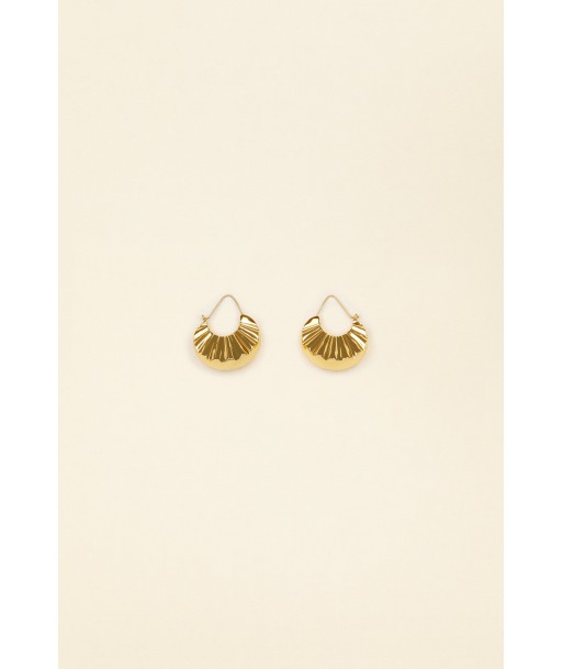 Large Mandarine brass earrings pas cher 