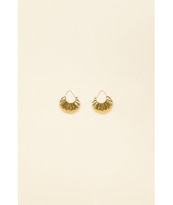 Large Mandarine brass earrings pas cher 