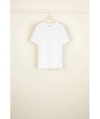 Organic cotton tee with embroidered poplin collar meilleur choix