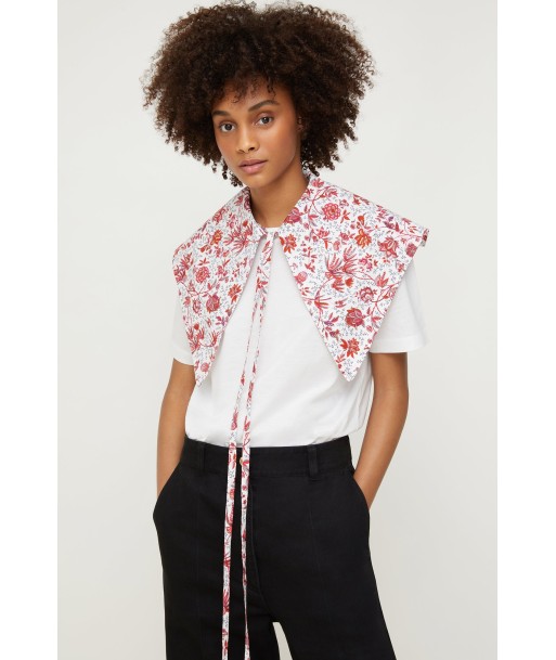 Printed collar in organic poplin Les magasins à Paris