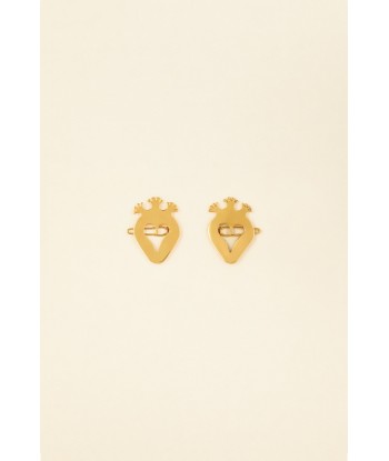 Cut-out heart brass hairclips destockage