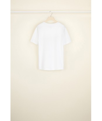 Organic cotton tee with embroidered poplin collar meilleur choix