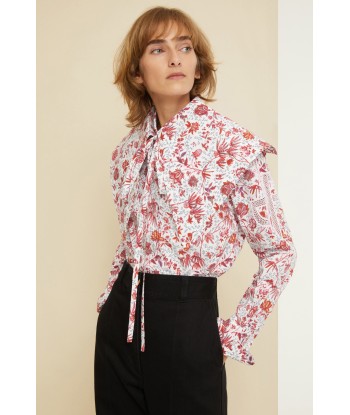 Printed collar in organic poplin Les magasins à Paris