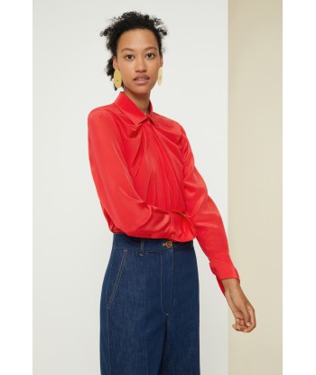 Iconic draped silk blouse en linge