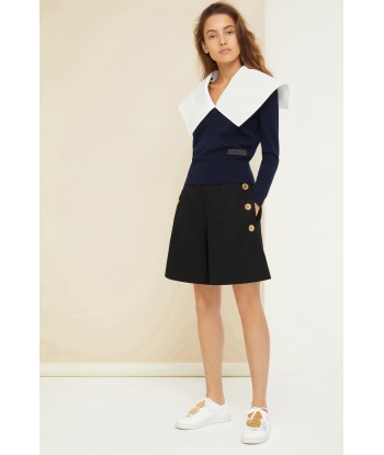 Sailor collar jumper in eco-friendly wool Livraison rapide