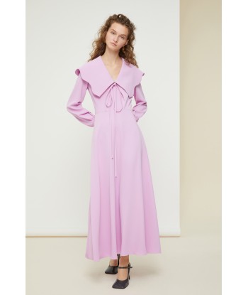 Oversized collar maxi dress in recycled cady la chaussure