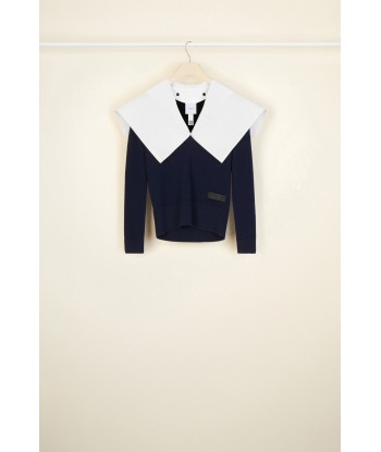 Sailor collar jumper in eco-friendly wool Livraison rapide