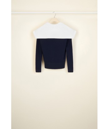 Sailor collar jumper in eco-friendly wool Livraison rapide