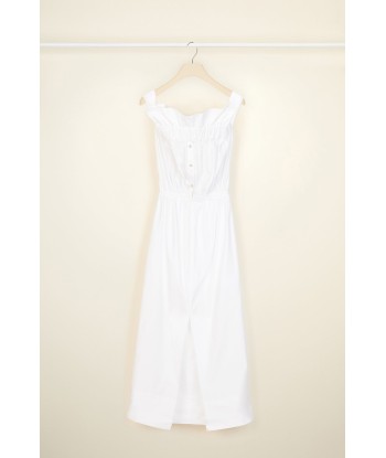 Embroidered grosgrain dress in organic cotton poplin de pas cher